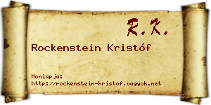 Rockenstein Kristóf névjegykártya
