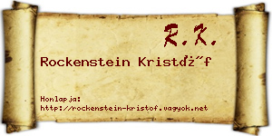 Rockenstein Kristóf névjegykártya